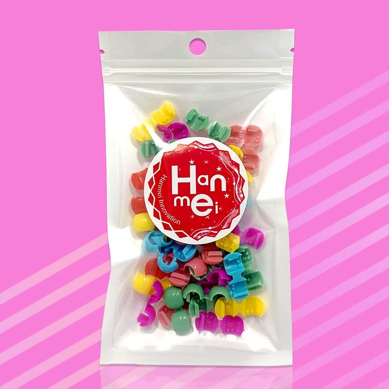 Hanmei Hair Claw Clips Mini Hair Bangs 50 Piece Rainbow Beads Clip For Kids Girls Women Hanmei (Rainbow Opaque Mix) - Image 2